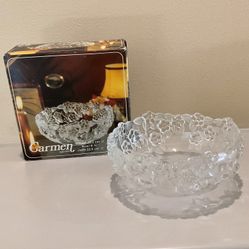 Glass Impression Bowl 8.75 in - Carmen Satiniert