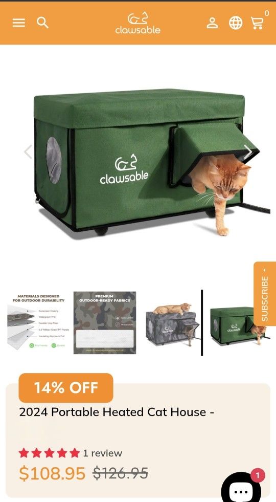 Indoor & Outdoor Cat House with Escape Door