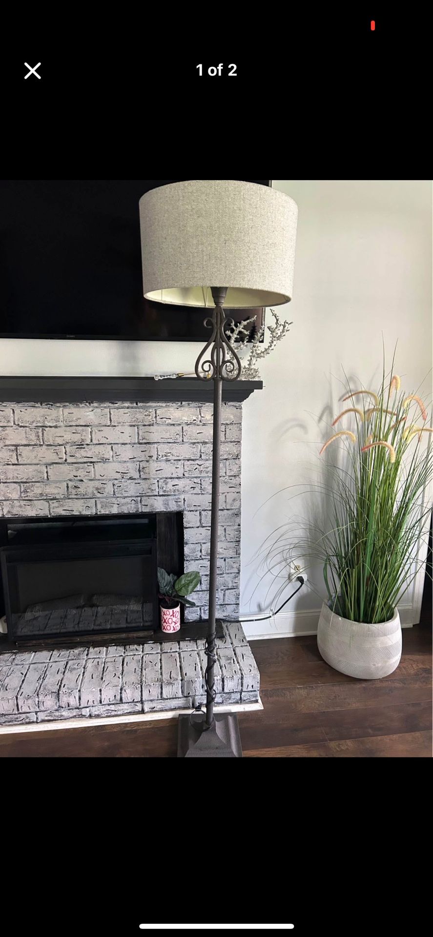 6’ Antique Bronze Lamp With Shade