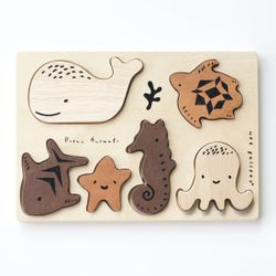 Wooden Toddler Puzzle Ocean Animals
