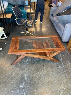 Geometrical Glass Top Coffee Table