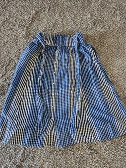 Free Assembly Women's Plus Cotton Button Front Midi Skirt with Paperbag Waist