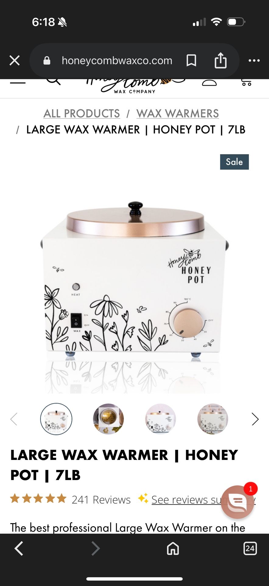 LARGE WAX WARMER | HONEY POT | 7LB