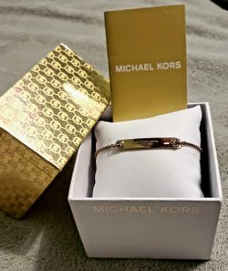 Michael Kors Women's Gold-Tone Slider Bracelet MKJX(contact info removed) / Brand New NWT