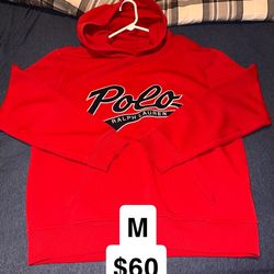 Red polo hoodie size M