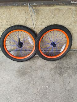 Set of 18 inch tires inner tubes and rims