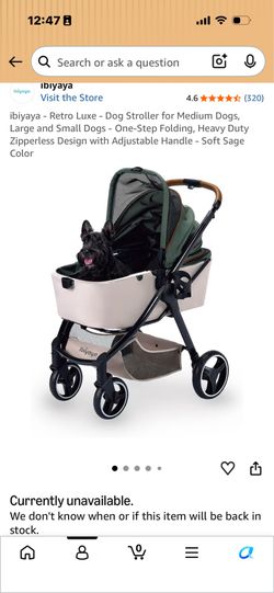 ibiyaya - Retro Luxe - Dog Stroller for Medium Dogs, Large and Small Dogs