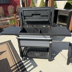 Keter Outdoor Rolling Patio Cooler and Insulated Beverage Cart