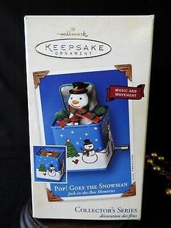 Hallmark 2003 Pop Goes The Snowman Ornament #1 in Jack in the Box Memories