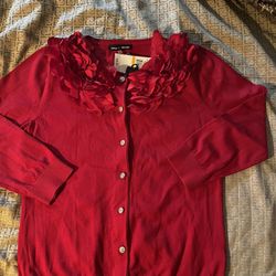 Women’s Red Fancy  Sweater NEW 