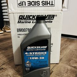(6) Liters - Quicksilver/Mercury 10W-30 4-Stroke Marine Engine Oil - BRAND NEW SEALED