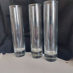 3 Glass Bud Vases