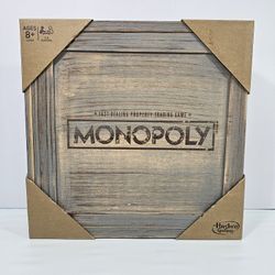 Monopoly Wooden Target Exclusive Puzzle Edition, Hasbro, Vintage Rustic
