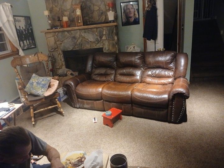 Ramor And Flanagan Brown Leather Couch
