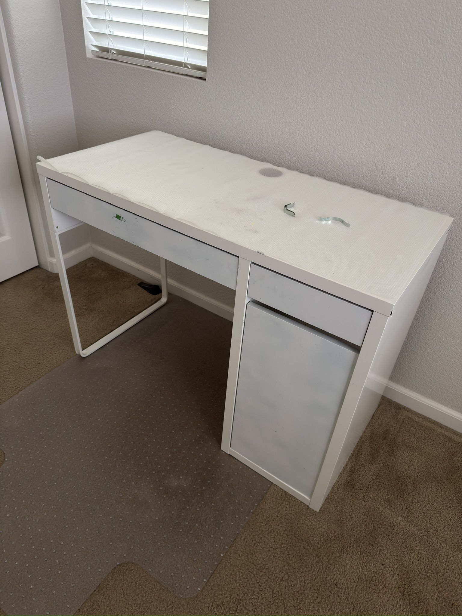 Ikea White Desk with Drawer