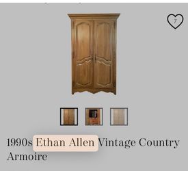 “Solid Oak Vintage Armoire – Quality Crafted Storage / Wardrobe Cabinet”
