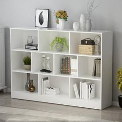 White Wood 10-Shelf Freestandin