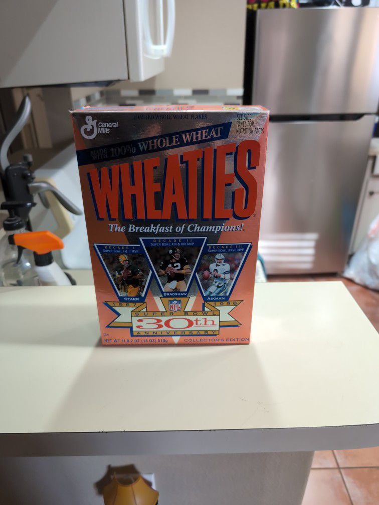 Wheaties Box Of Cereal With Super Bowl Champions On It 30th Anniversary Edition