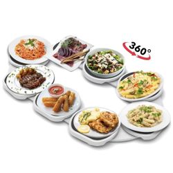 The Lazy Susan Revolution Food Turnable - Turntable Expandable for Rectangular & Oblong Tables - Kitchen & Dining Tables - Great Gift! Parties & Gathe