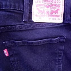 511 LEVI'S  38 W X 34L  BLACK 