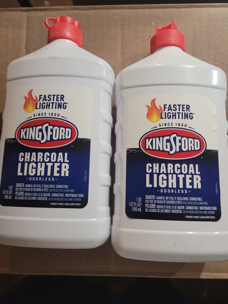 2 Pack of Kingsford Odorless Charcoal Lighter Fluid for BBQ Charcoal 32 Fluid Ounces (Package May Vary)

