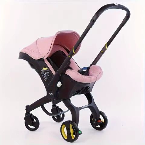Pink Foldable Stroller 4 in 1 Car Seat For Newborn