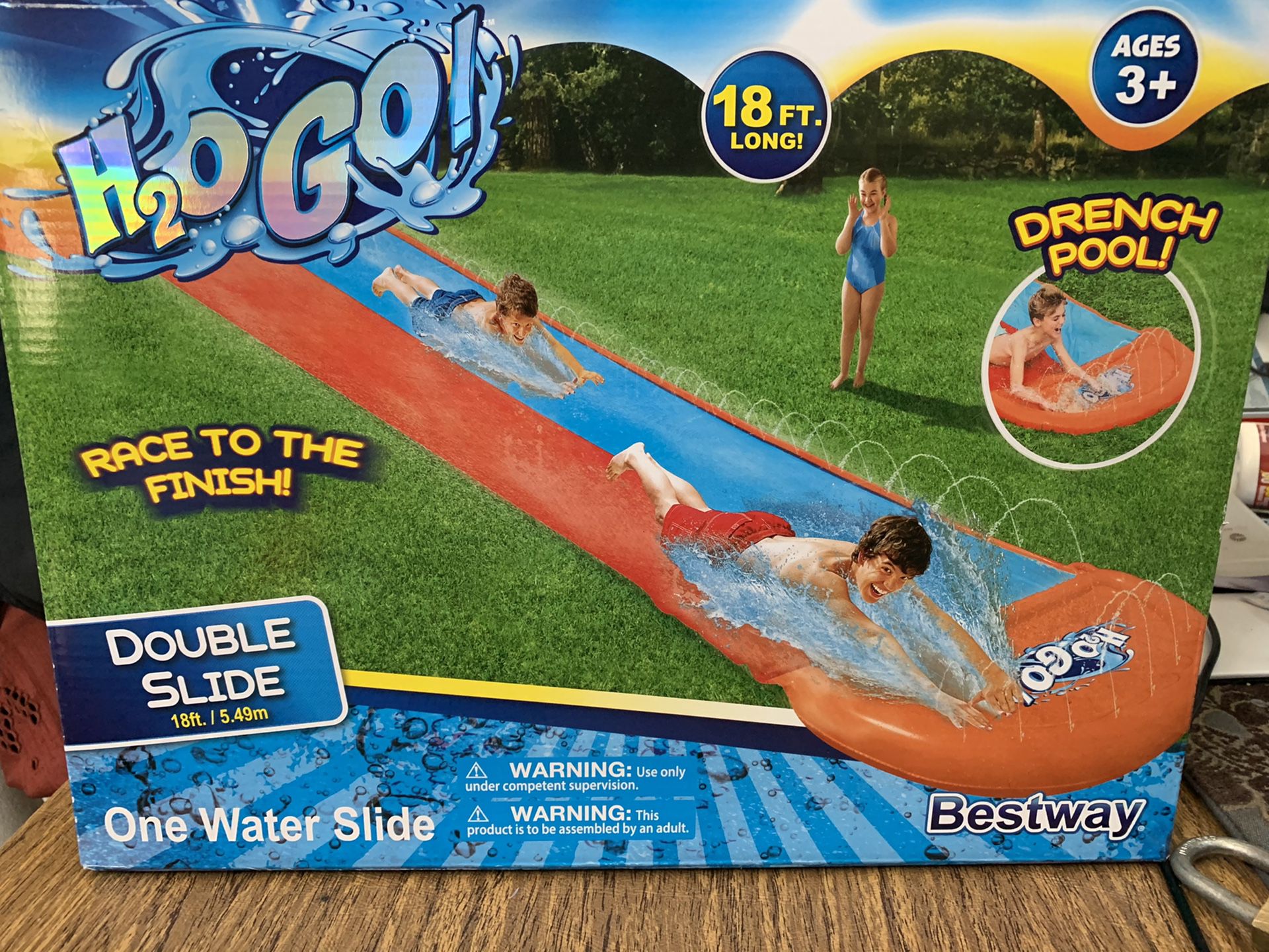 Pool slide fun!!