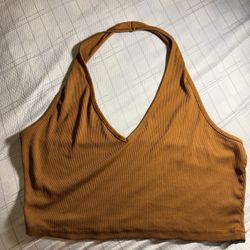 Rust Halter Neck Crop Top, size xl