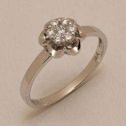 Vintage-Style Diamond Ring - 14K White Gold