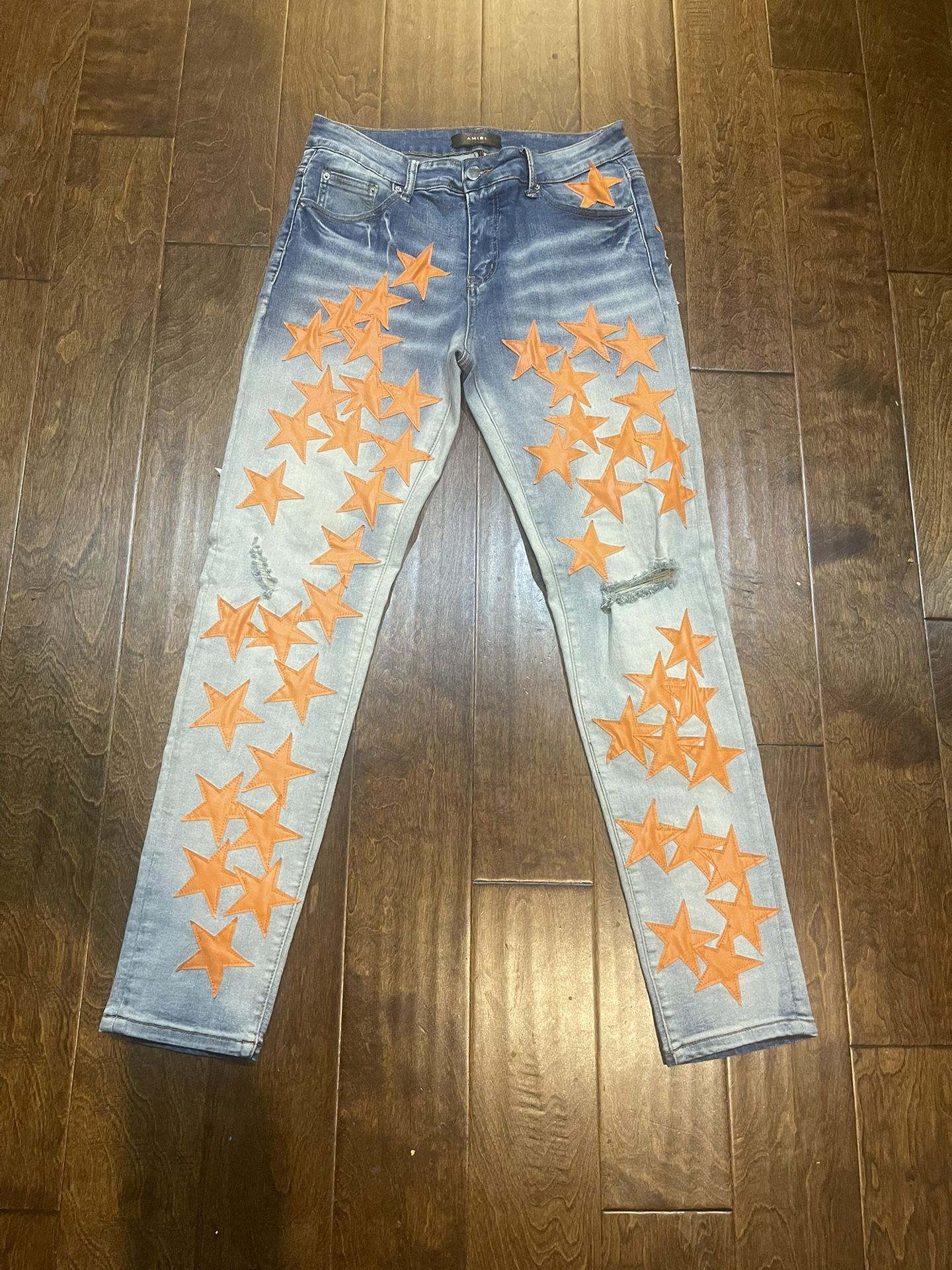 Amiri’s Men’s jeans Orange Stars Size 32. SHIP ONLY!!,All Products : American Fashion Style Bags On Sale