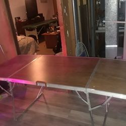 Antique Folding Aluminum Table