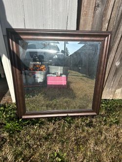 Large Square Wall Mirror Bronze Frame