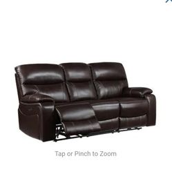 Leather Sofa With Power Recliners 650.00