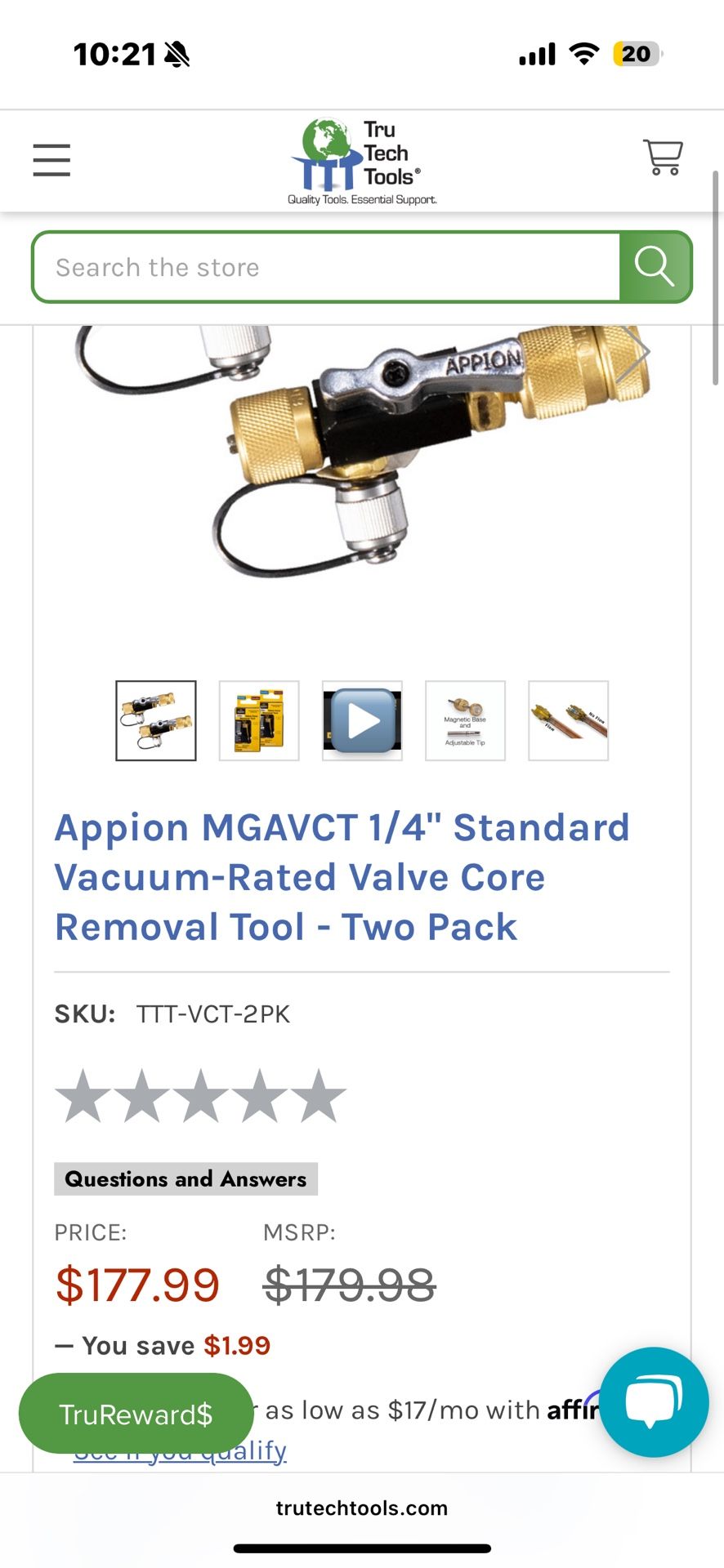 Appion Valve Core Removal Tool