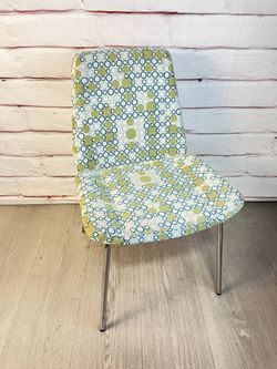 MCM Style Modern Green Blue Polka Dot Chair