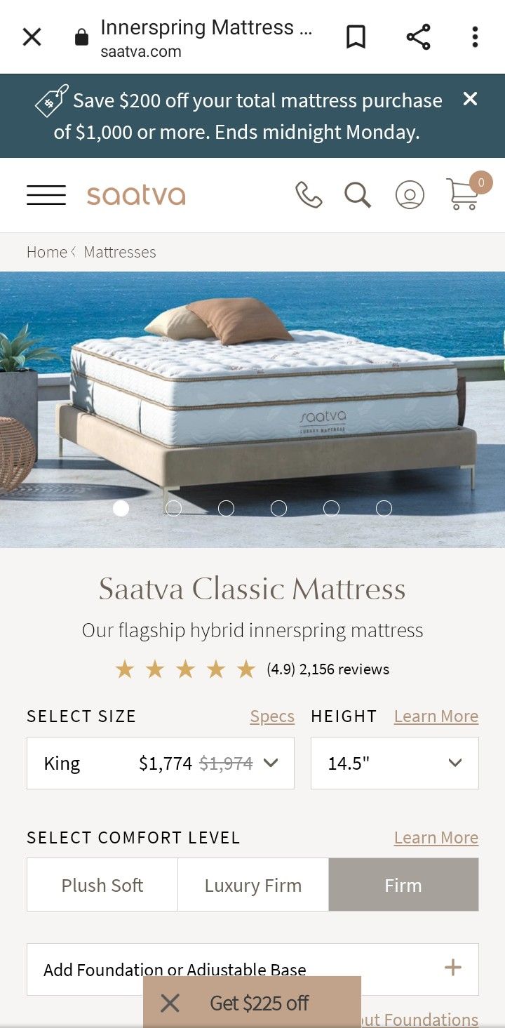  Saatva -King Mattress