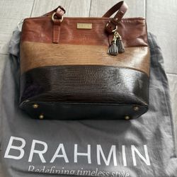 Brahmin Asher Cognac Vineyard Tri Color Tote, Shoulder Bag