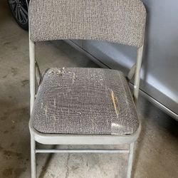 Folding Chair With Scratched Upholstery 