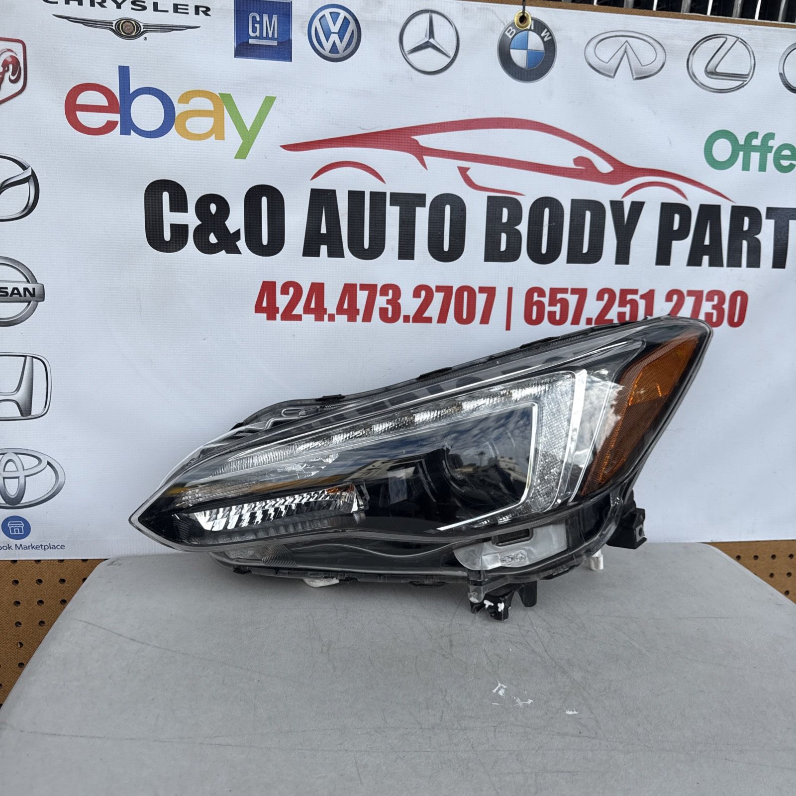 2017 2018 2019 Subaru Impreza Crosstrek LED headlight headlamp Left Driver Side LH Used OEM *2 Missing Tab