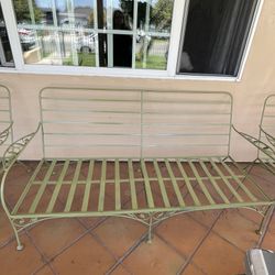 Vintage Wrought Iron Ivy Patio Couch And Two Chairs 