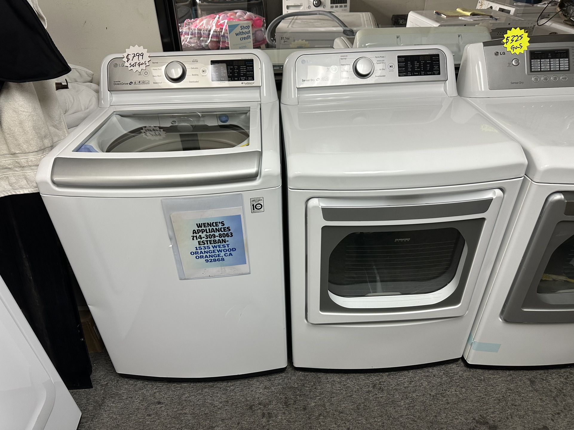 Lg Top Load Washer And Gas Dryer