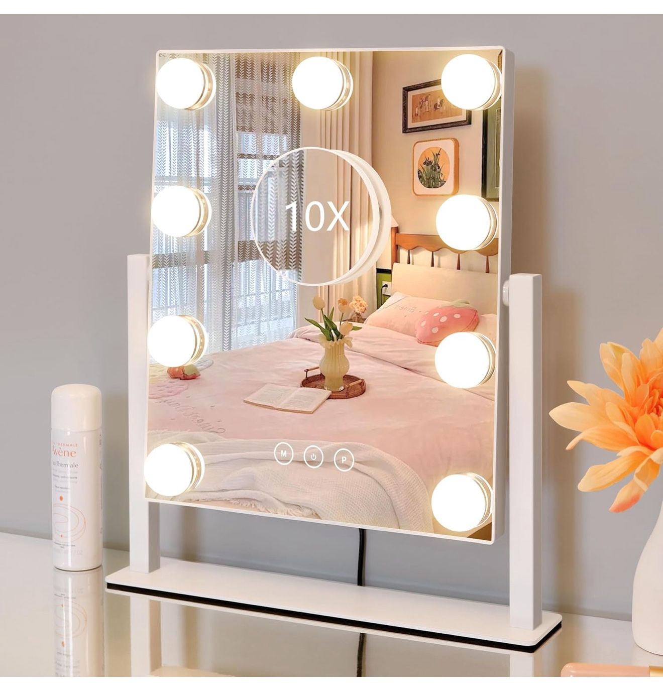 Vanity Mirror with Lights,Lighted Vanity Mirror with 9 Dimmable Bulbs