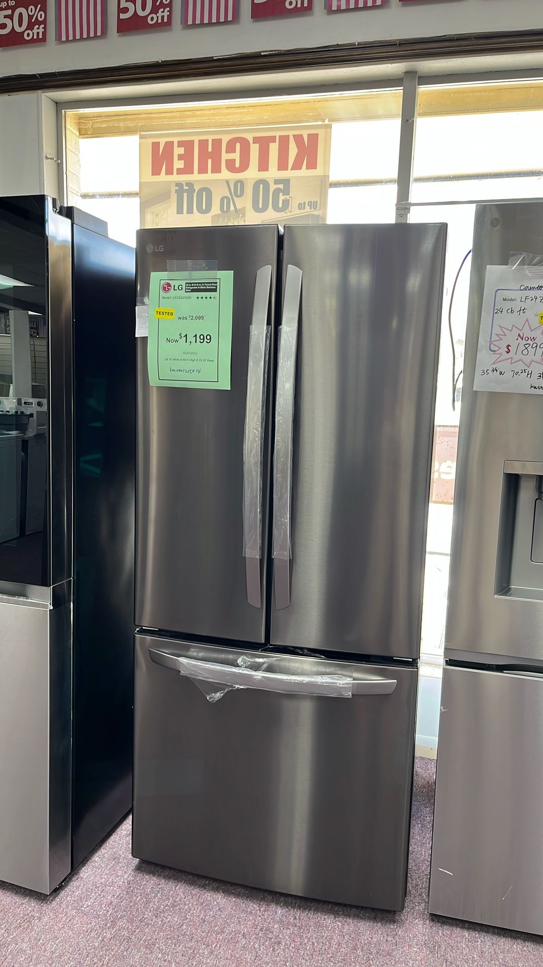 Refrigerator 30” In Black Stainless New Open Box
