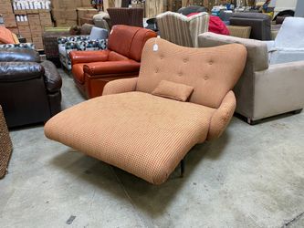 Mid-Century Modern Double Wide Chaise Lounger in Orange