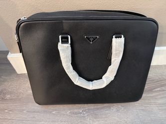 Saffiano leather briefcase