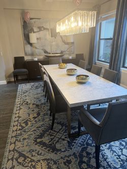Marble dining room set for 10