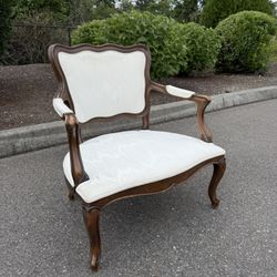 20th Century Fruitwood and Upholstered Provincial Style Bergere Chair