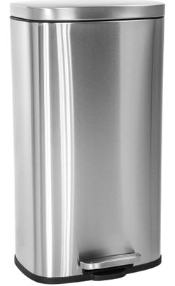 8 Gallon Stainless Steel Step Trash Can – 30L Soft Close Lid