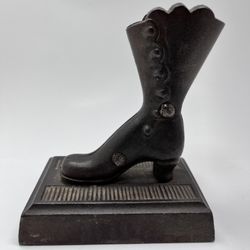  Cast Iron Victorian Woman’s Boot Match Holder