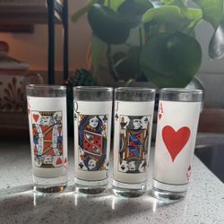Vintage 70’s Playing Card Shot Glasses 🃏🍸